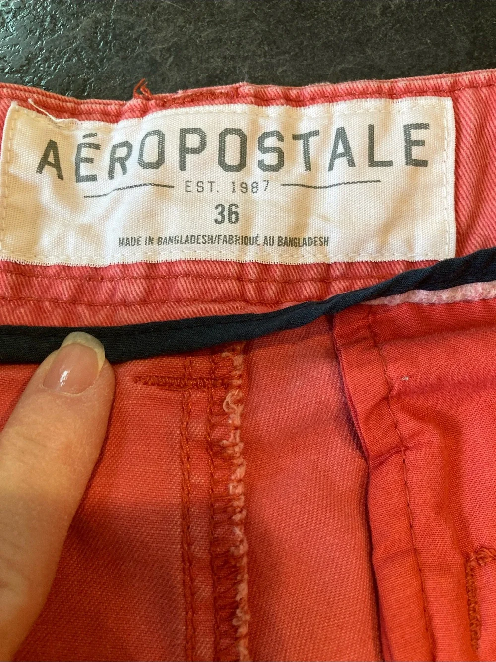 Mens Aeropostale pink chino shorts size 36